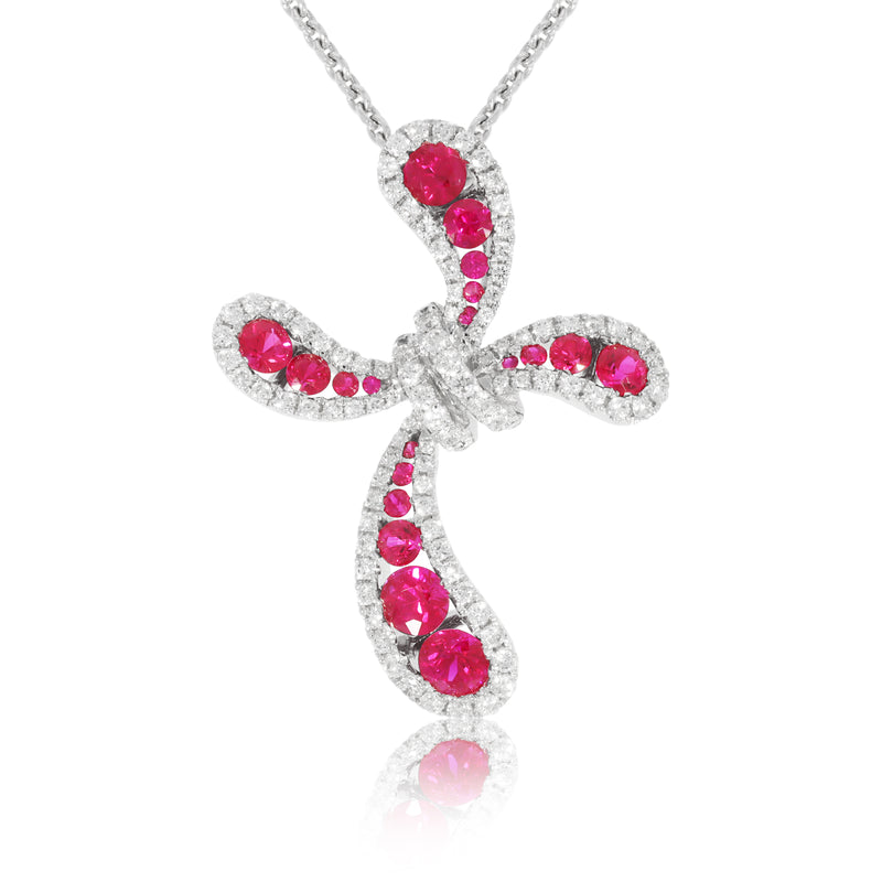 18ct White Gold and Ruby Pendant