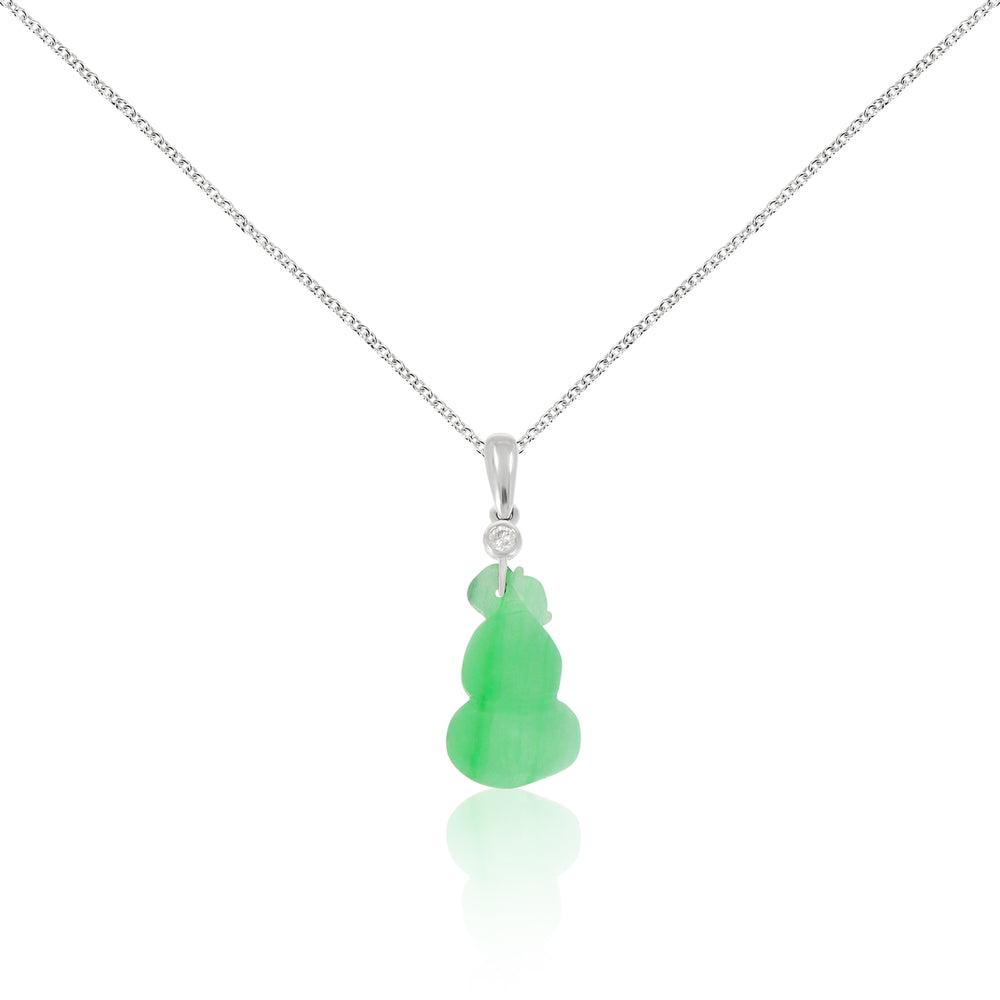 18ct White Gold and Jade Pendant
