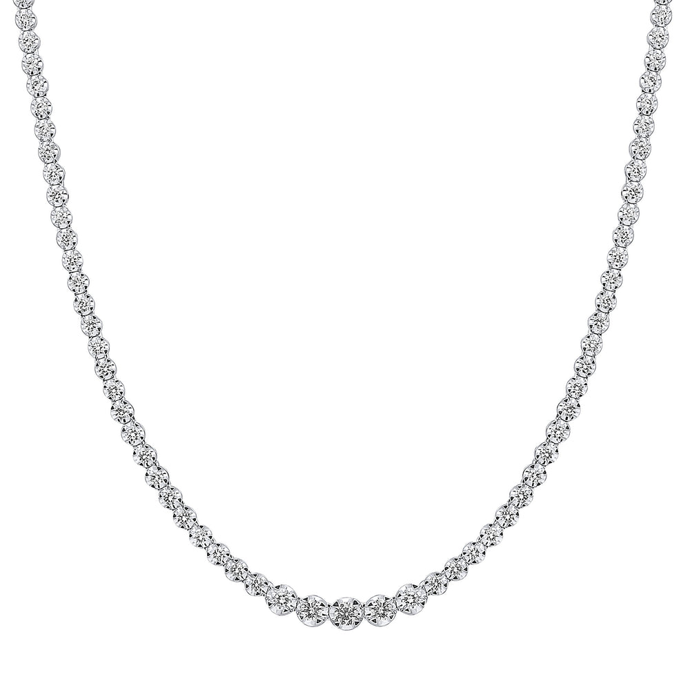 18ct White Gold Diamond Swirl Necklace – Andrew Scott