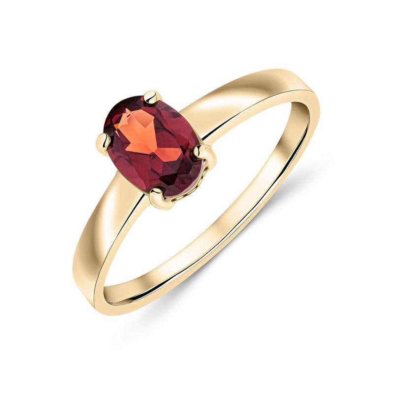 9ct Yellow Gold And Garnet Ring