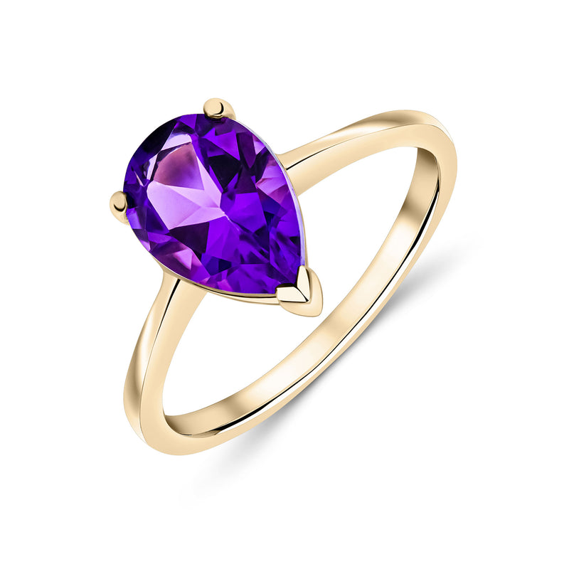 9ct Yellow Gold And Amethyst Ring
