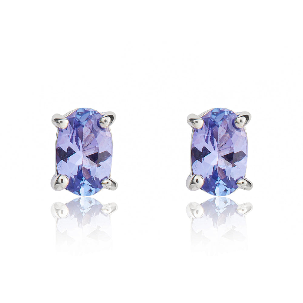 9ct White Gold And Tanzanite Earrings