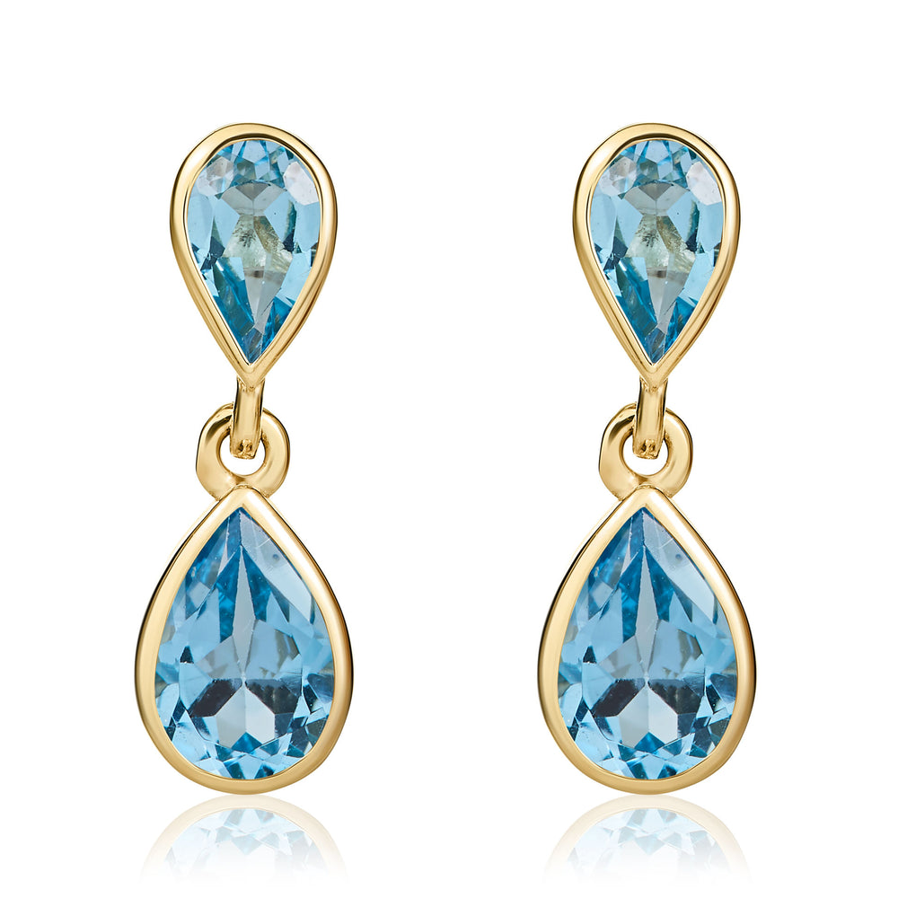 9ct Yellow Gold And Topaz Earrings.