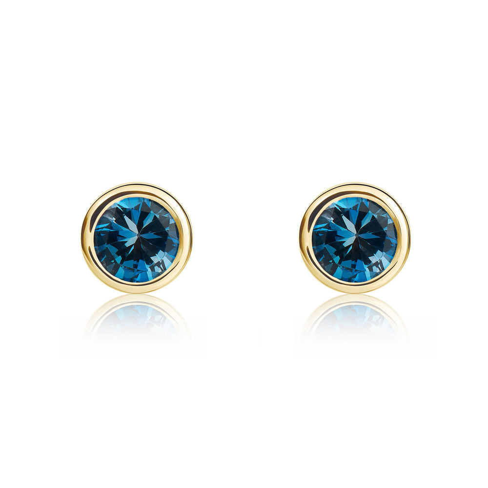 9ct Yellow Gold And Topaz Earrings