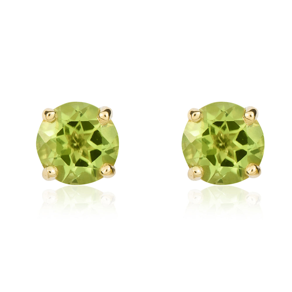 9ct Yellow Gold And Peridot Earrings.