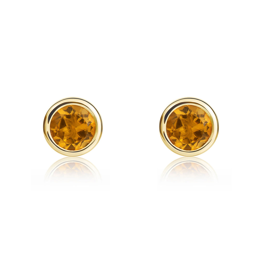 9ct Yellow Gold And Citrine Earrings