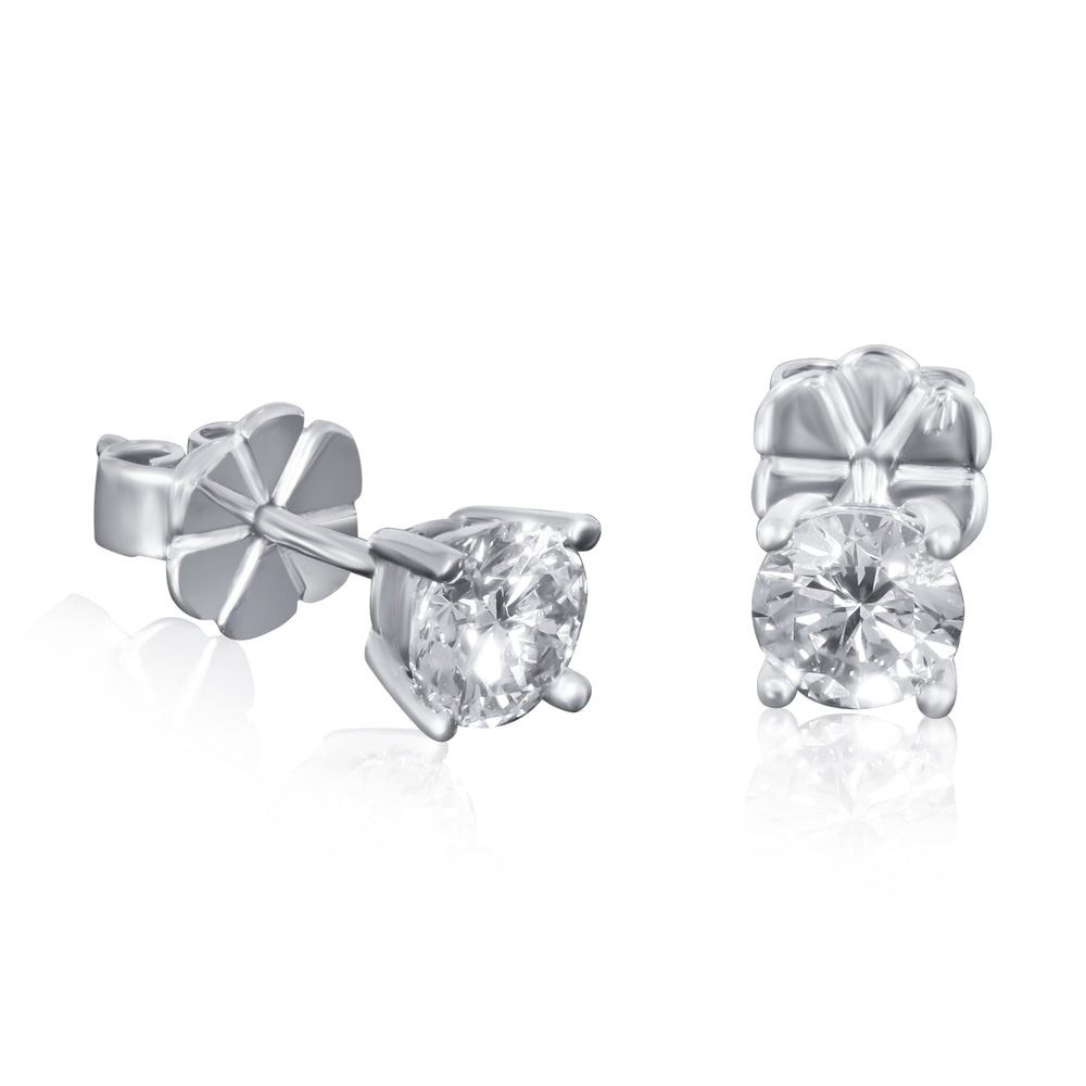 18ct White Gold Diamond Earrings