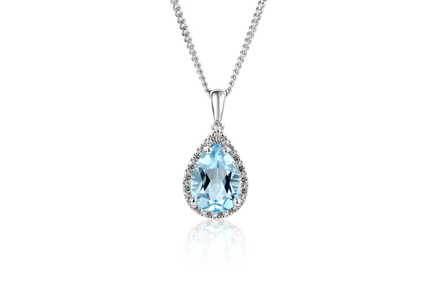 Silver and Blue Topaz Necklace