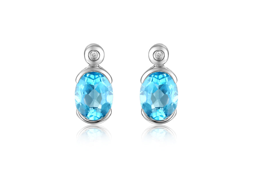 Silver and Blue Topaz Earrings