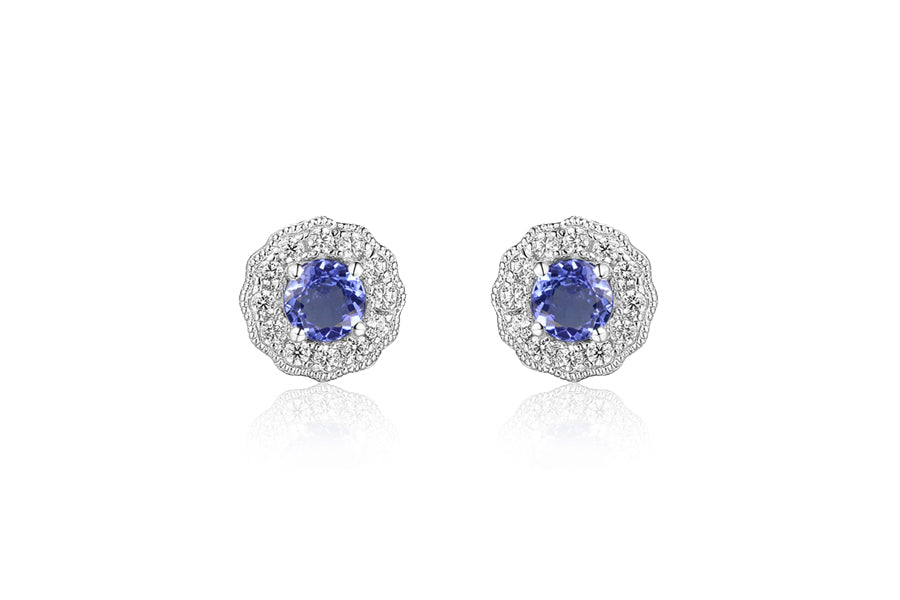 Silver and Tanzanite Earrings