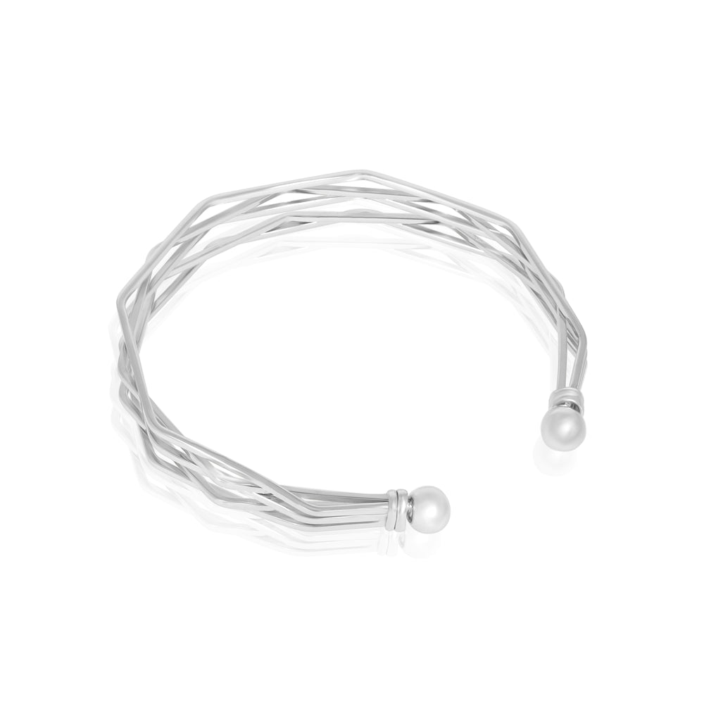 Silver Angular Bangle