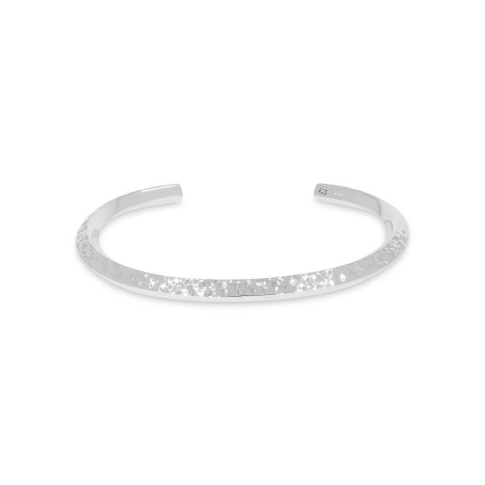 Silver Hammered Cuff Bangle