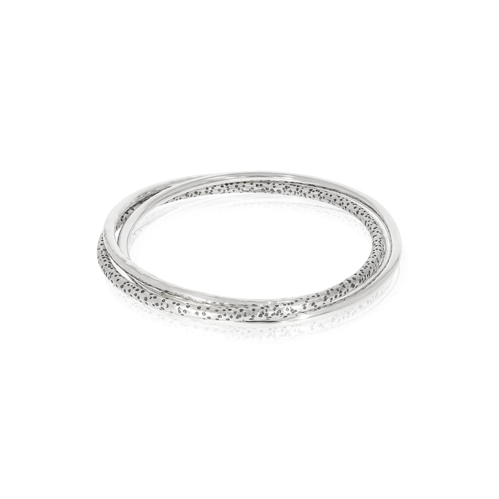 Silver Three Piece Bangle Set