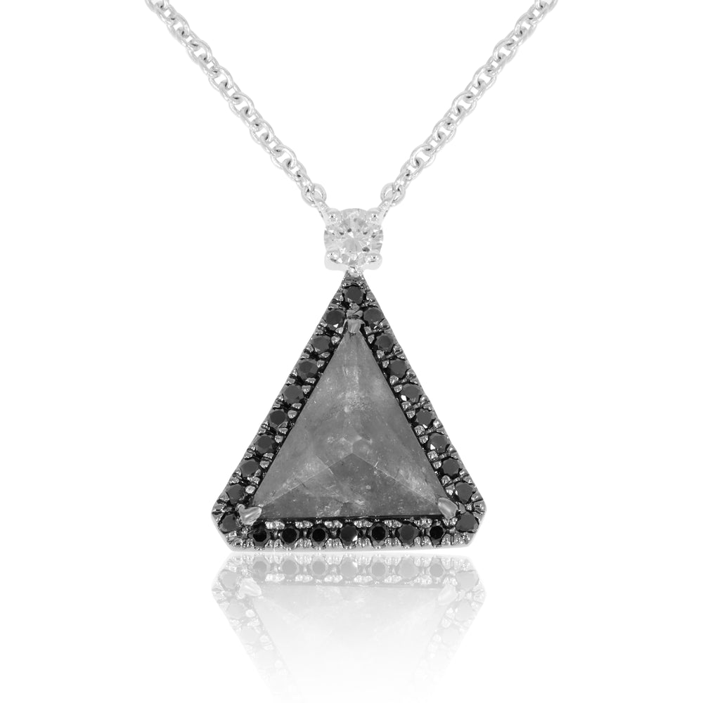 18ct White Gold and Black Diamond Necklace