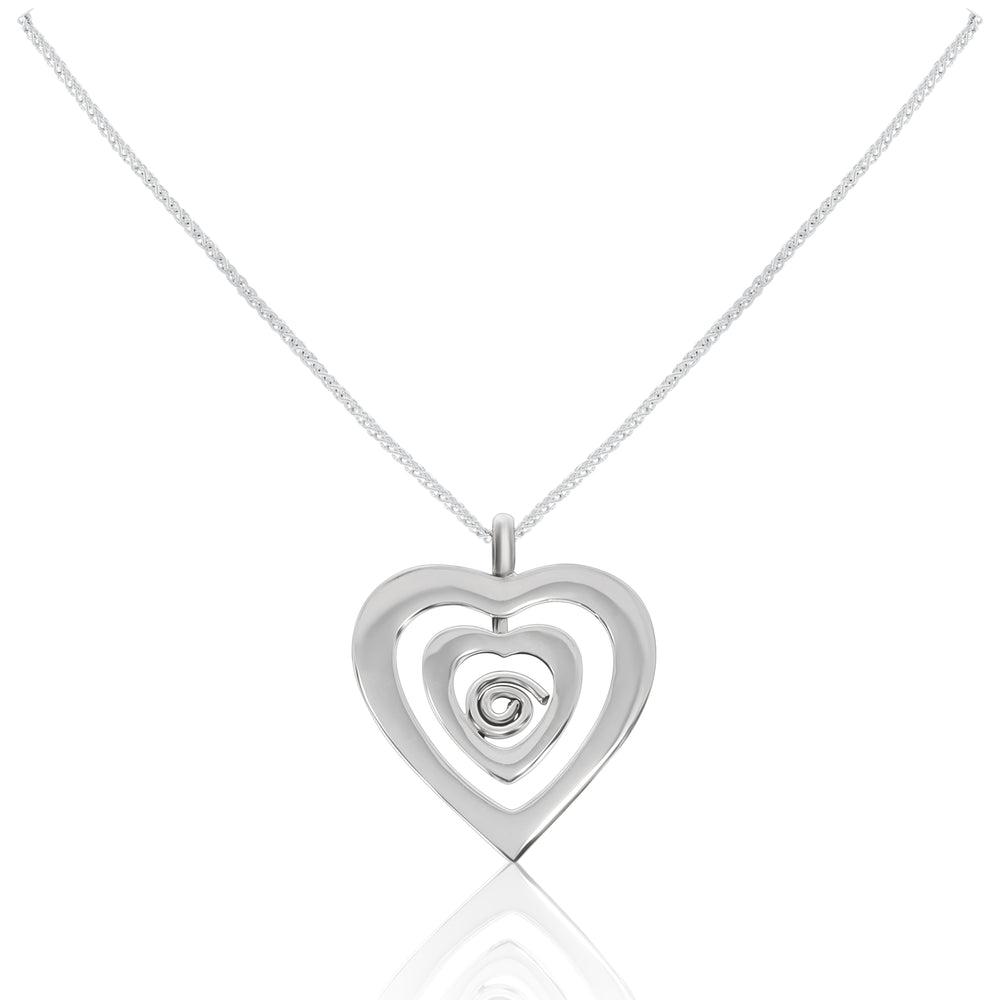 Silver Heart Swirl Pendant