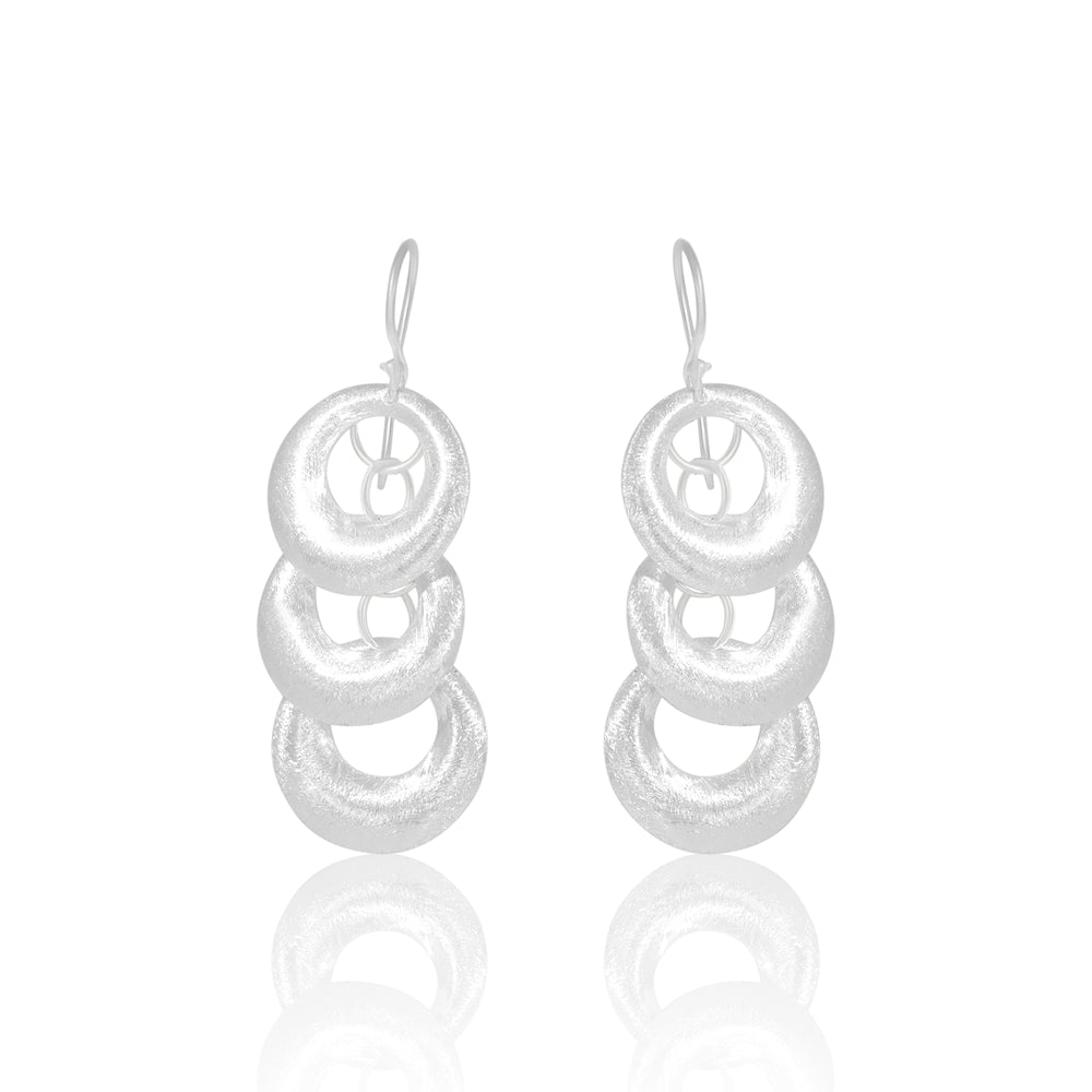 Silver Triple Circle Earrings