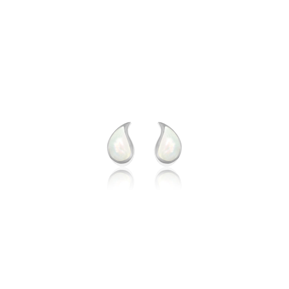 Silver Mother Of Pearl Stud Earrings