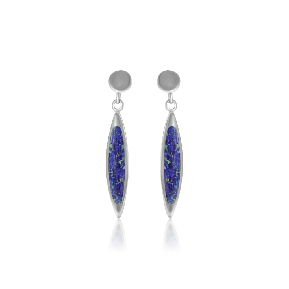 Silver Azurite Earrings