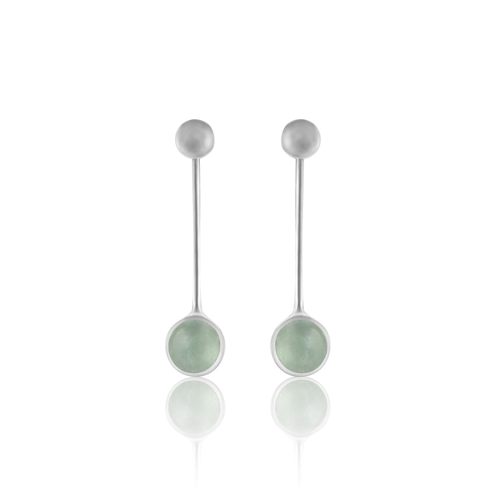 Silver Fluorite Earrings