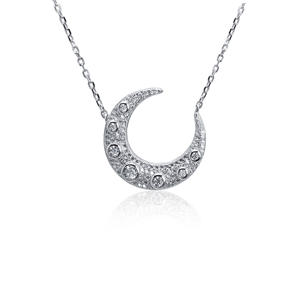 Silver And CZ Necklace.