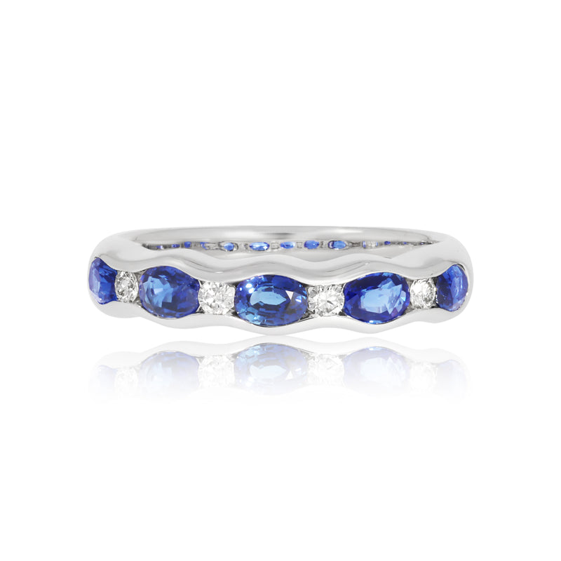 18ct White Gold Sapphire and Diamond Ring