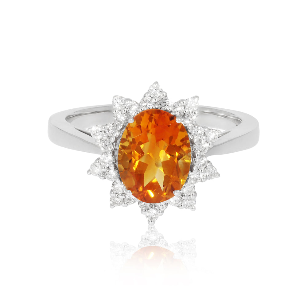 18ct White Gold and Citrine Ring