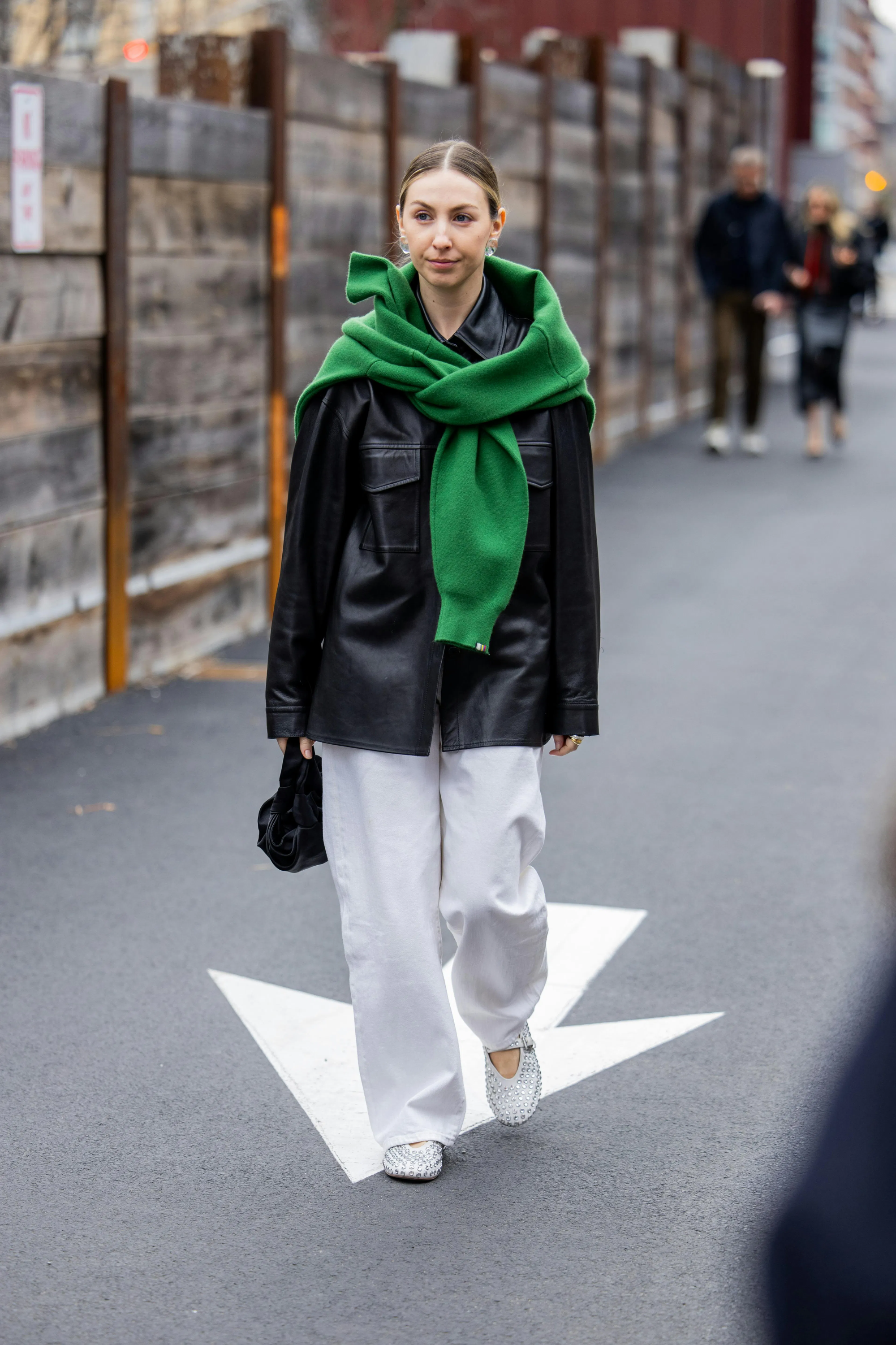 Street Style Sweaters as Scarves