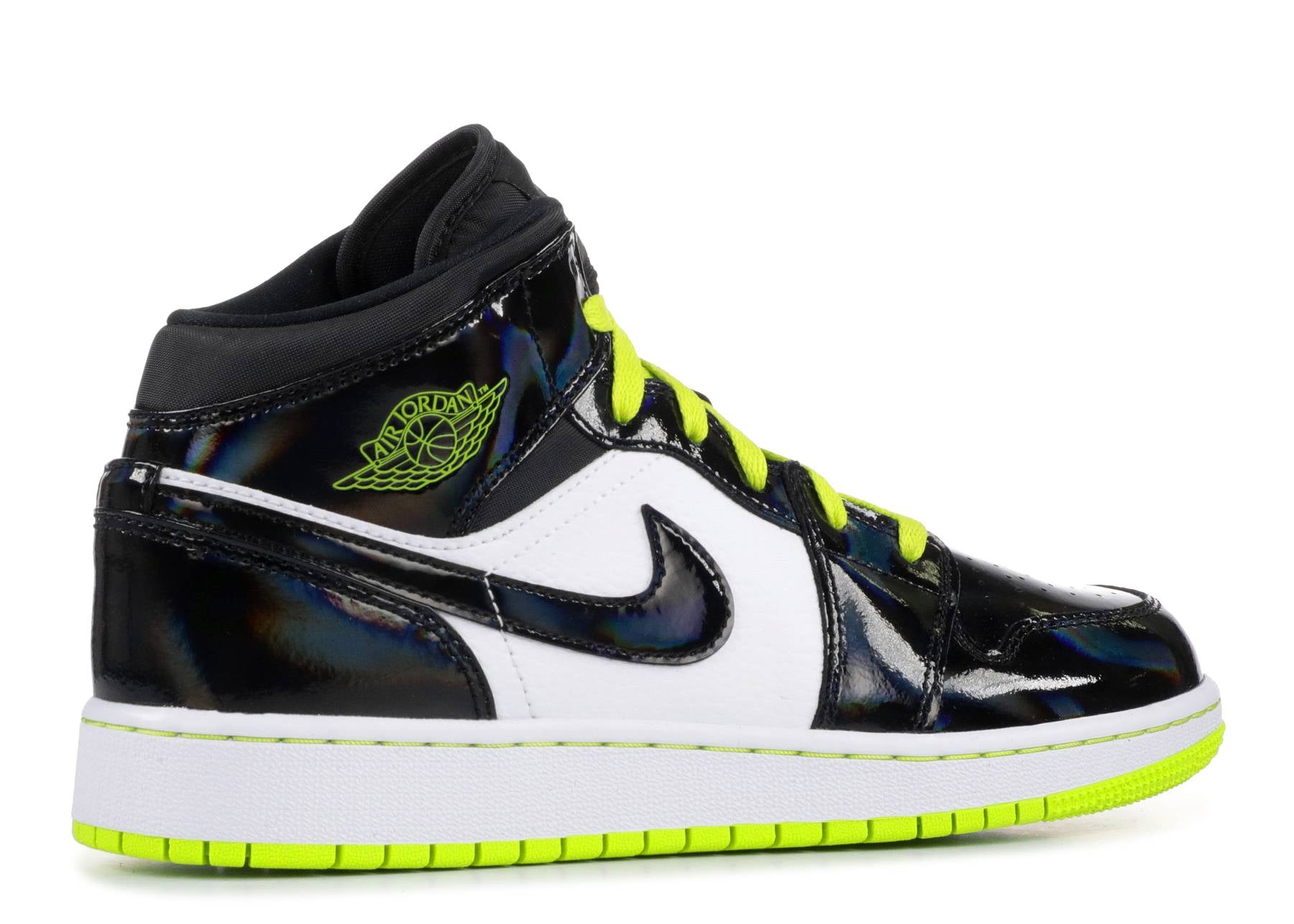 Jordan 1 Mid Black Cyber Mystic Green 