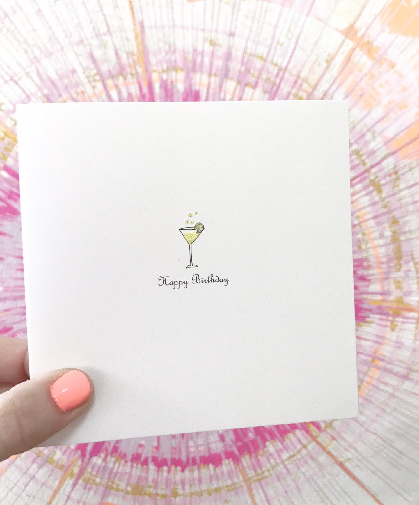 Happy Birthday Martini Greeting Card Jenny Sweeney Designs