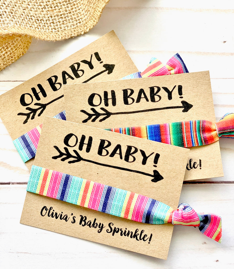 baby shower hair tie favors