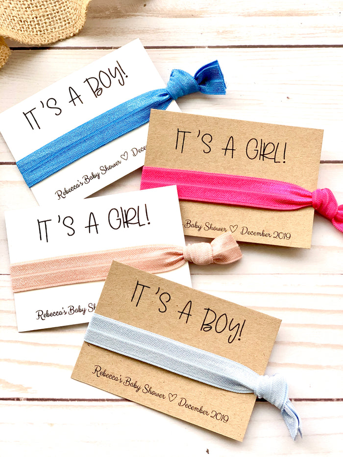 hair tie baby shower favors