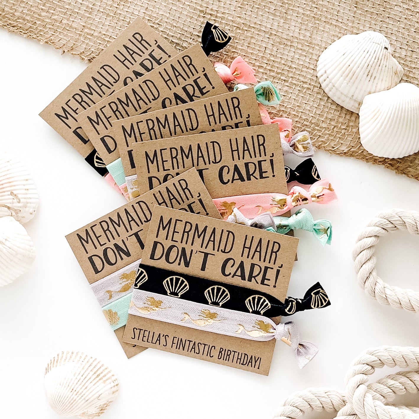 MERMAID Hair, Don't Care!  Mermaid Birthday Thank you favors, Girls Kids Birthday Gift