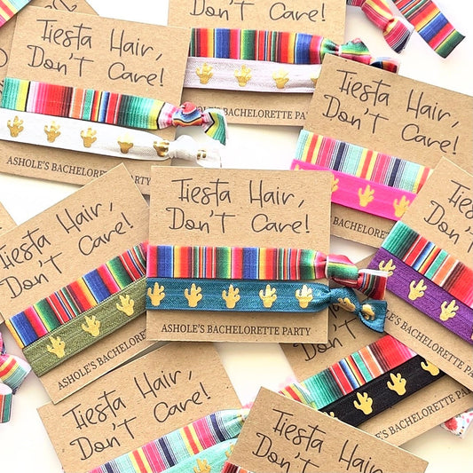 DTF Down to Fiesta, Bachelorette Party Favors, Hair Tie Favors – Murrers  Monograms and More