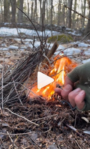 Firebiner by Outdoor Element sparks milkweed down on fire