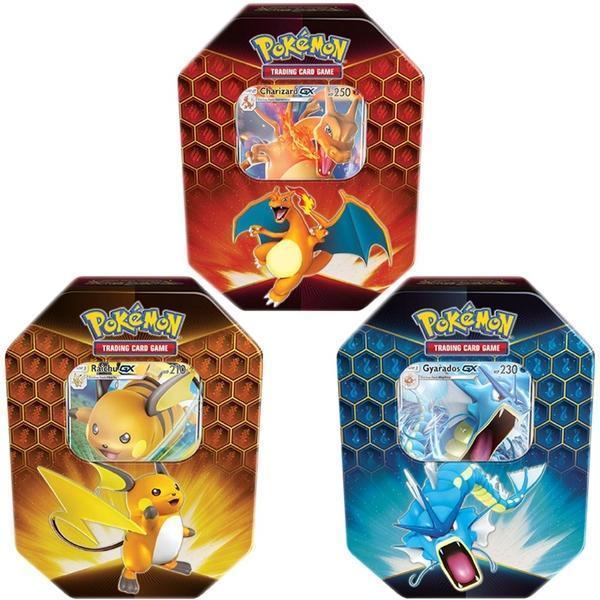  Pokemon SM11.5 Hidden Fates Gx Tin- Charizard + 1 of 3 Foil  Pokémon-GX Cards + 4 Booster Pack, Multicolor : Toys & Games