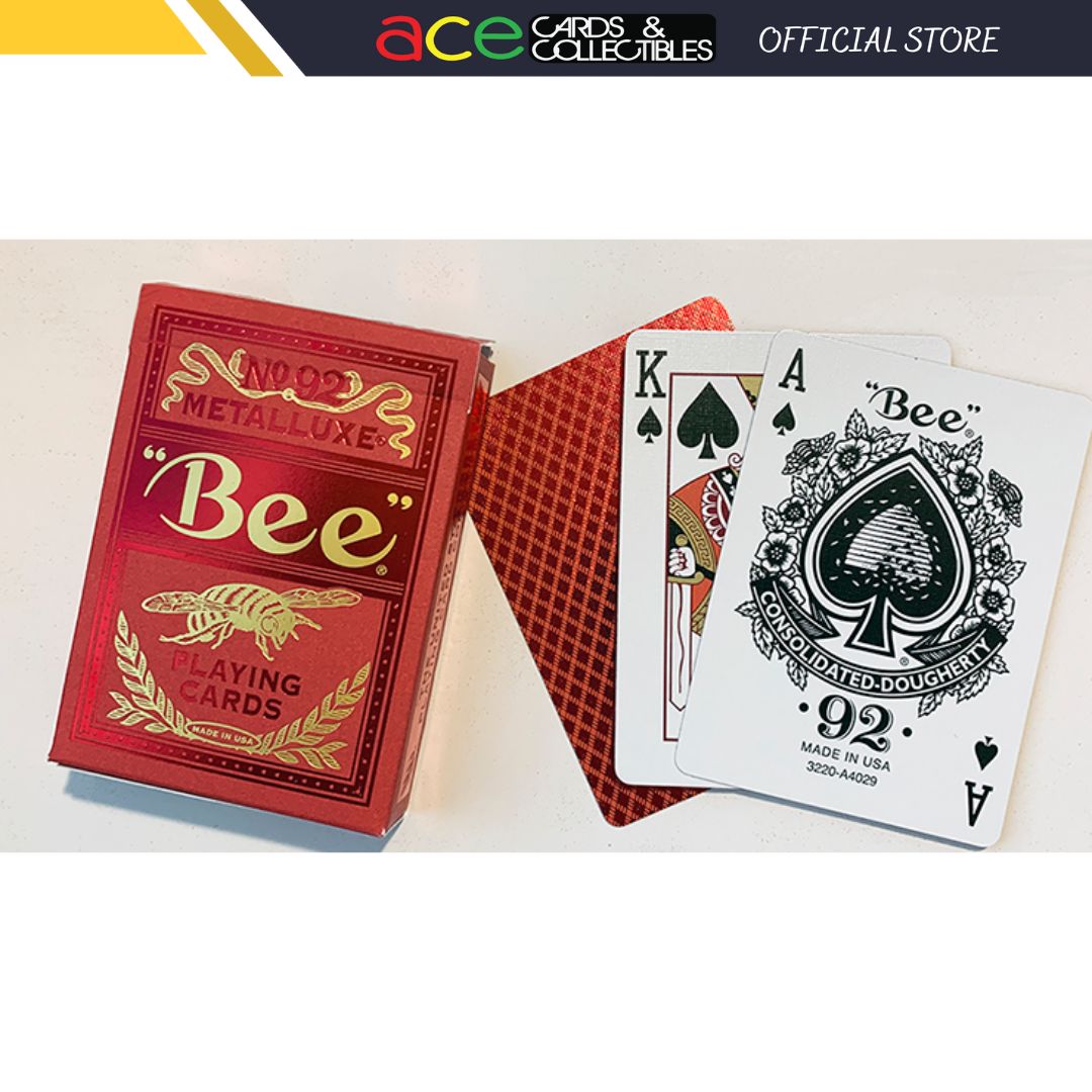 Bee No 92 Club Red Metalluxe Deck Playing Cards - Ace Cards & Collectibles