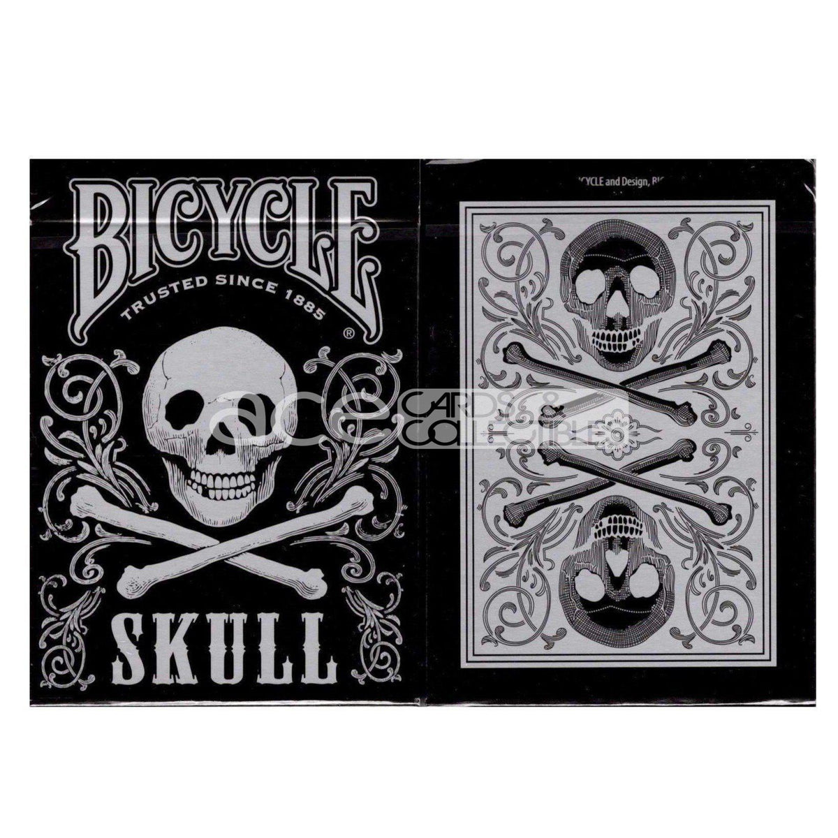 Bicycle Skull Playing Cards-Metallic Silver-United States Playing Cards Company-Ace Cards &amp; Collectibles