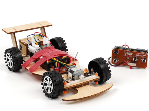 Pica Toys Solar-Powered Car V300, Wooden STEM Kit with Wireless Remote