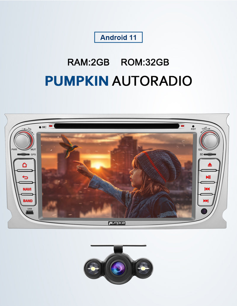 Pumpkin Ford Radio 7 Doppel Din Android 11 Autoradio mit CD Player –  PumpkinDE