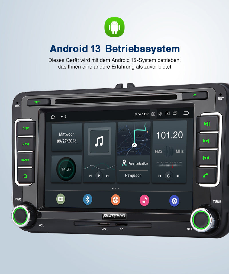 Neues Upgrade Android 11 Autoradio für VW Serien mit Bluetooth Navi –  PumpkinDE