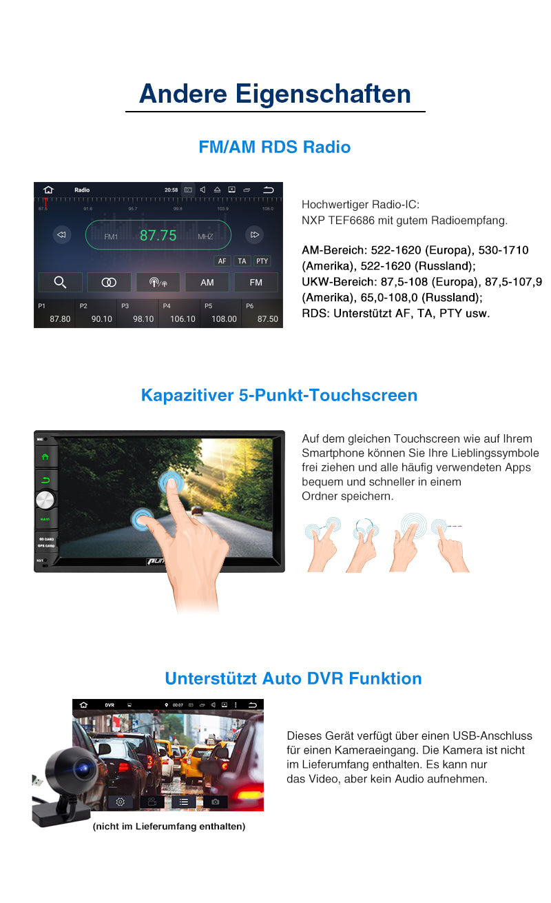 pumpkin Android 10 autoradio 2 din mit navi