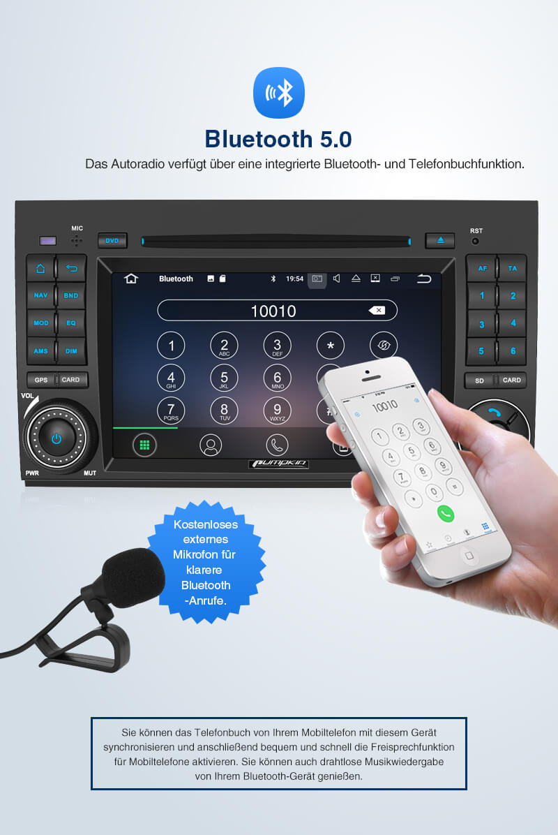 Pumpkin Android 11 Autoradio mit GPS Navi DVD für Mercedes A/B