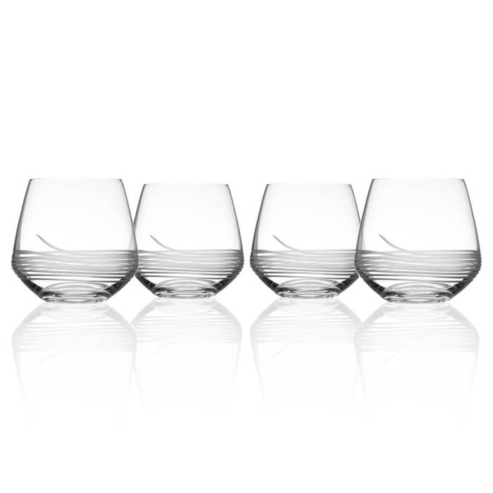 Mid Century Modern Multicolor AstroShields 15 oz Stemless Wine Glass