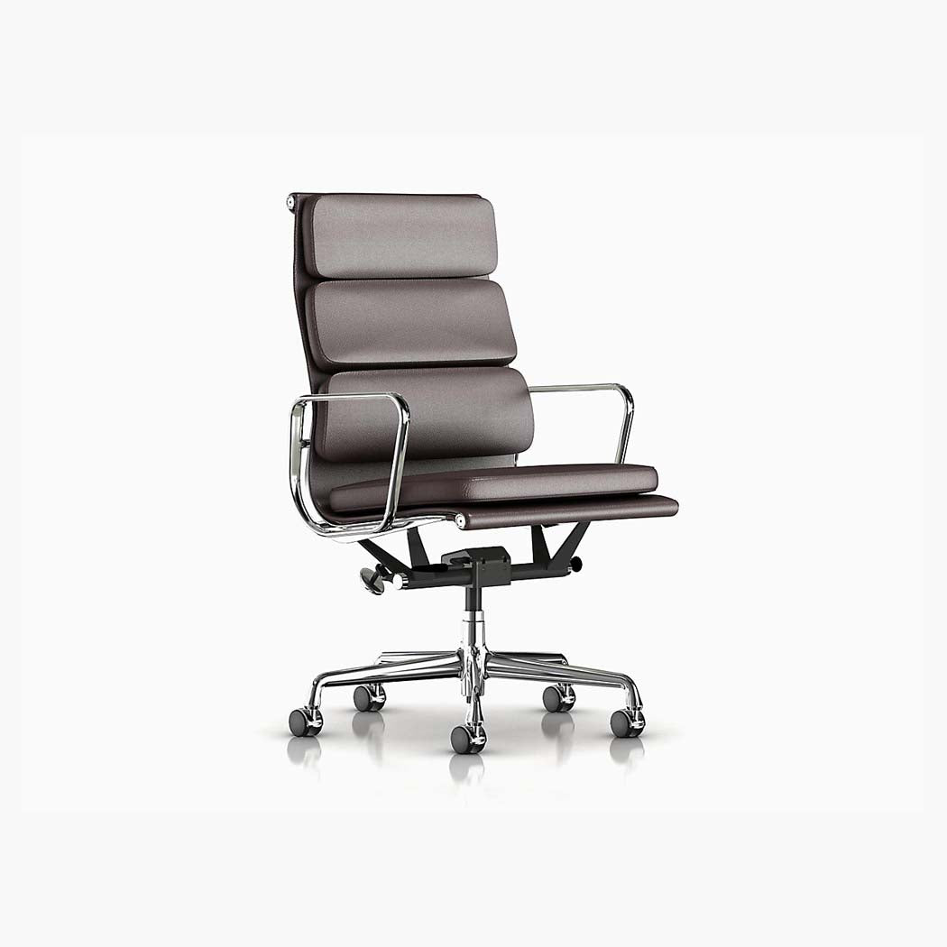 Herman Eames Soft Pad Executive Chair with Pneumatic Lift - Black Frame - Available at Grounded | Modern Living