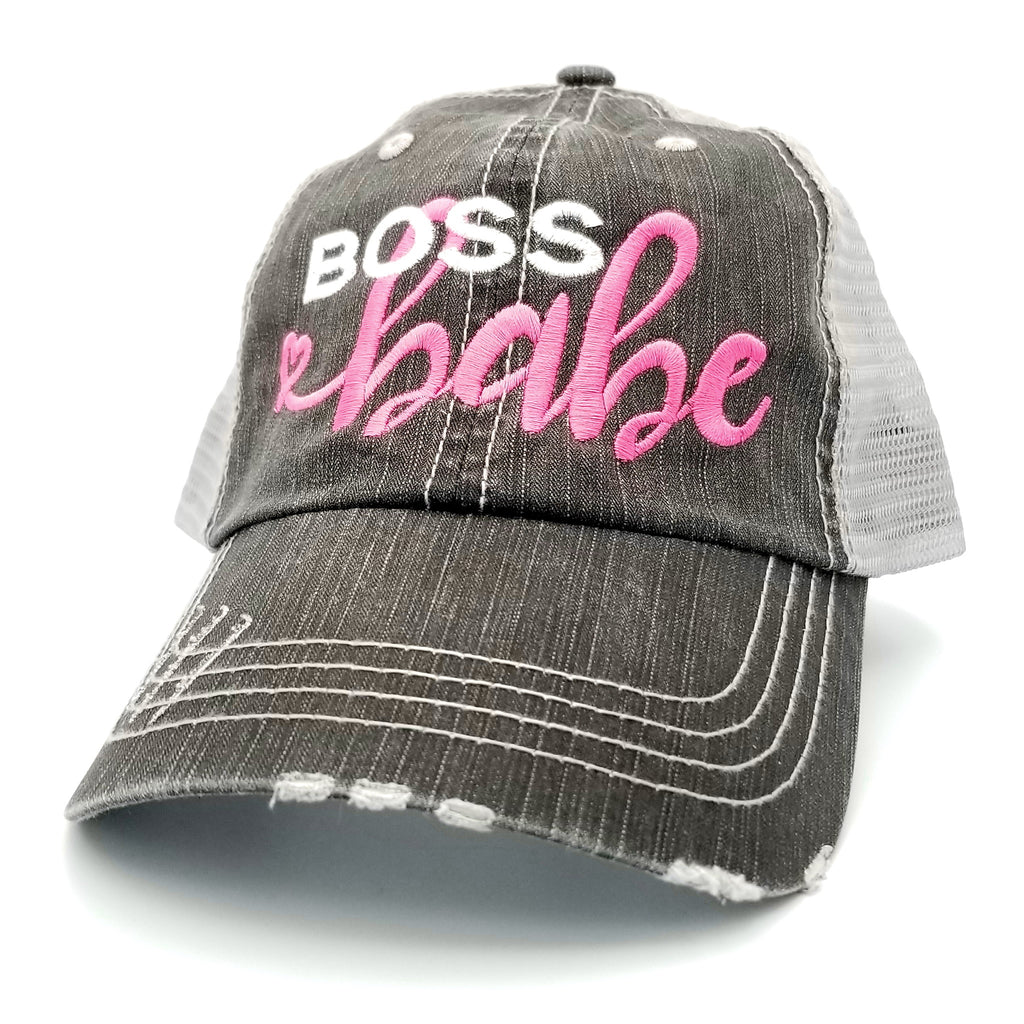 Boss Babe Women's Embroidered Trucker Hat With Mesh – amazembroidery.com