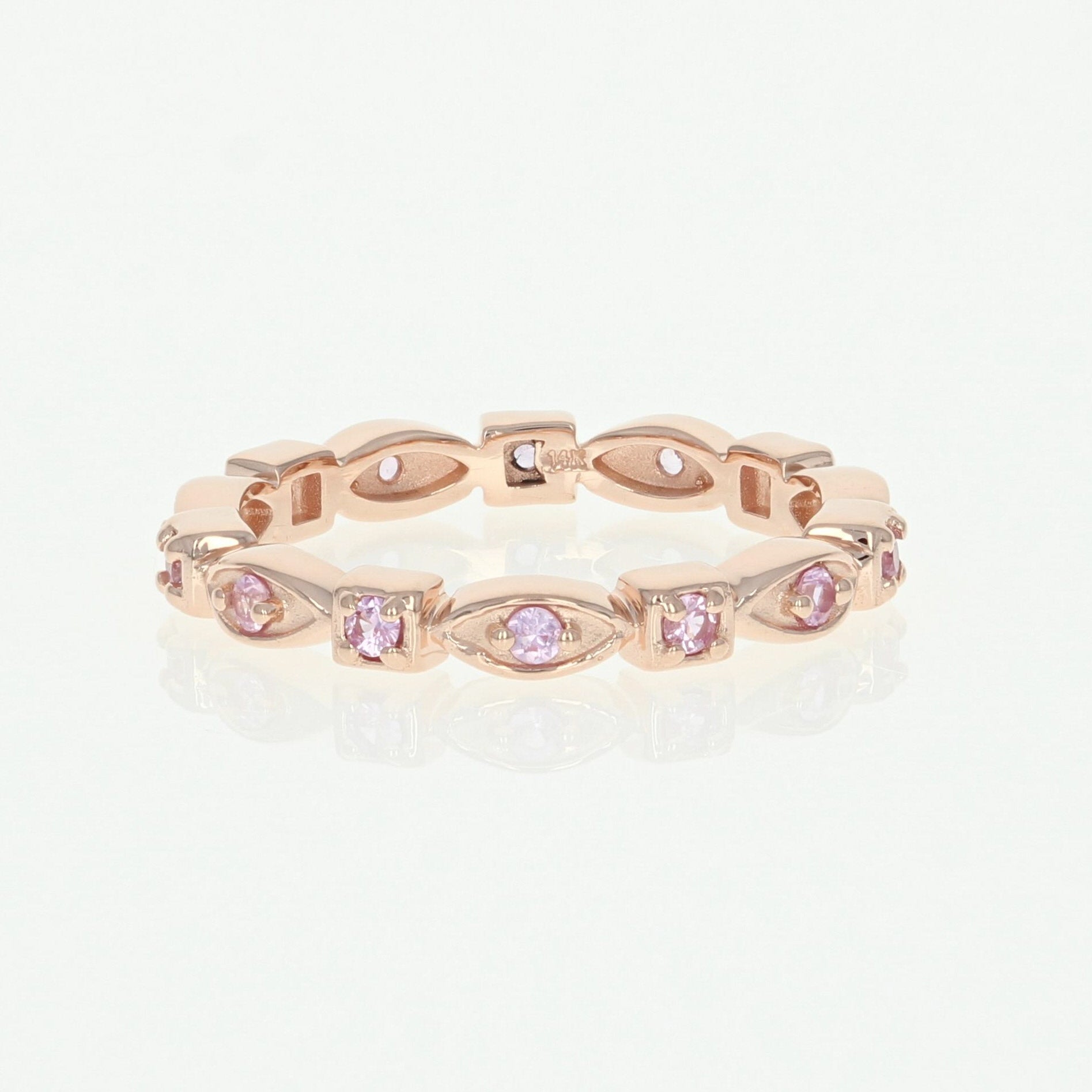 pink sapphire eternity bands