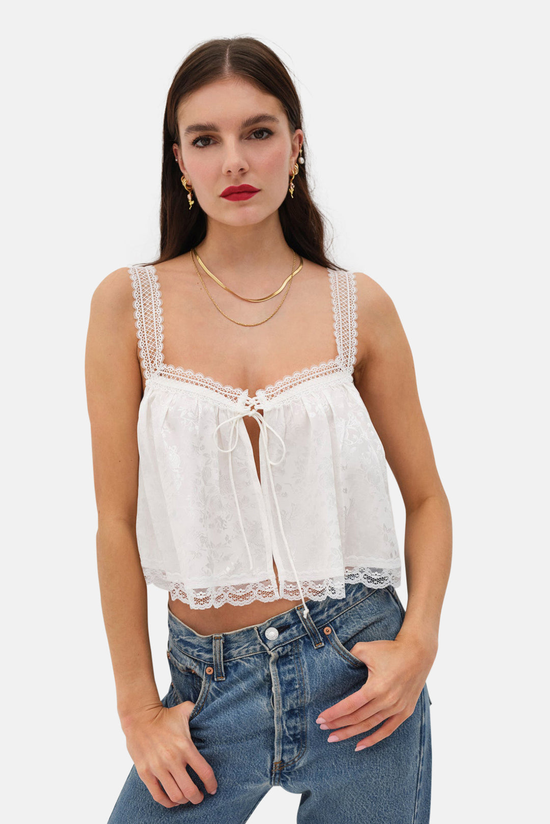 Sadie Corset Crop Top White – blueandcream