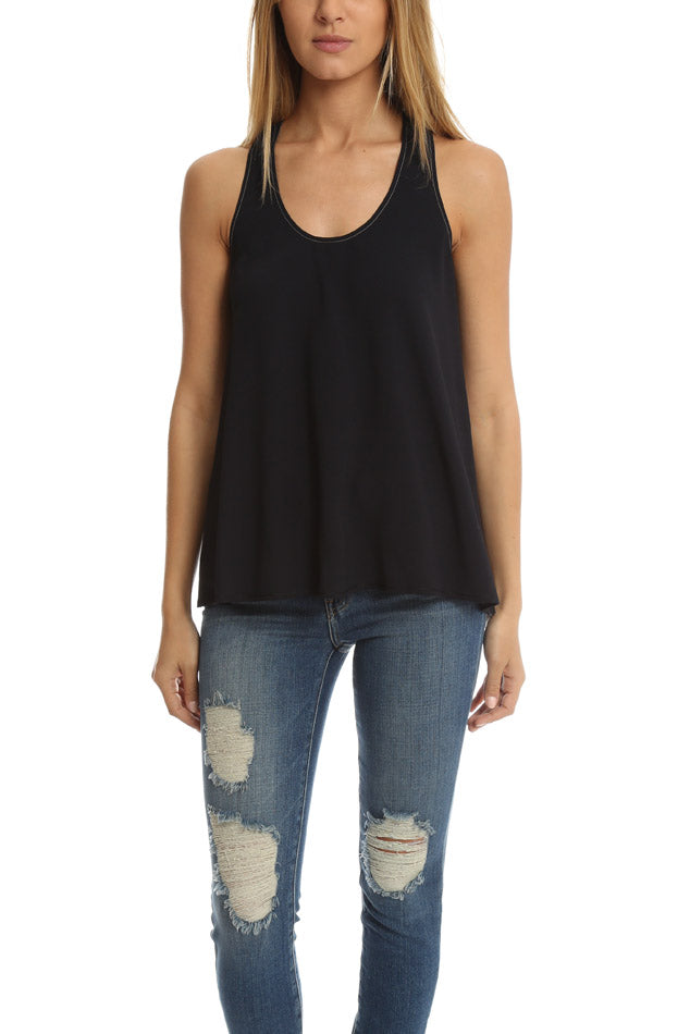 Helmut Lang Racerback Tank Jumper In Blk