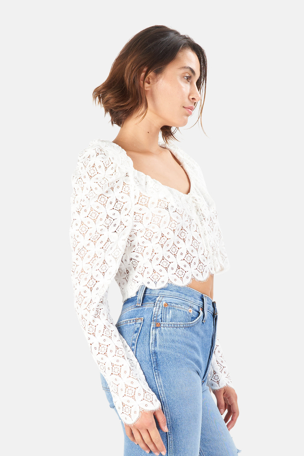 Sadie Corset Crop Top White – blueandcream