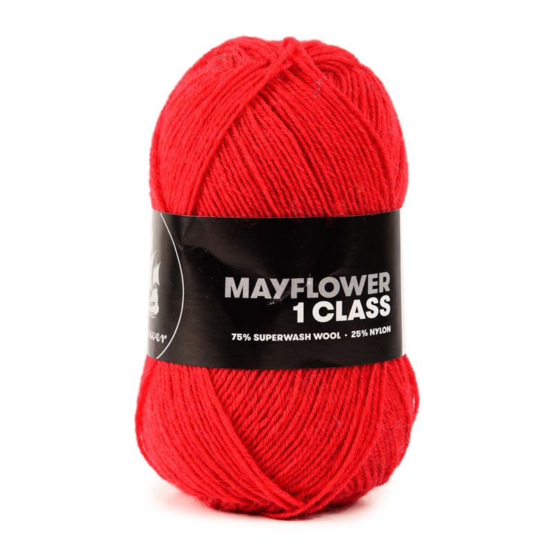 Se Mayflower 1 Class - 18 Stærk Rød - 50 g hos Yarnjunkies